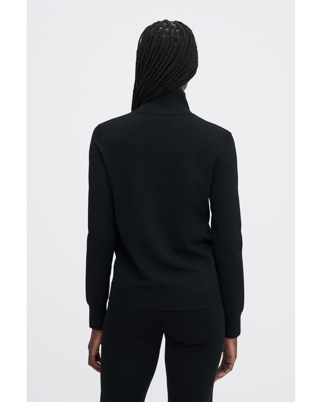 Filippa K Blue Glossy Knit Turtleneck Sweater