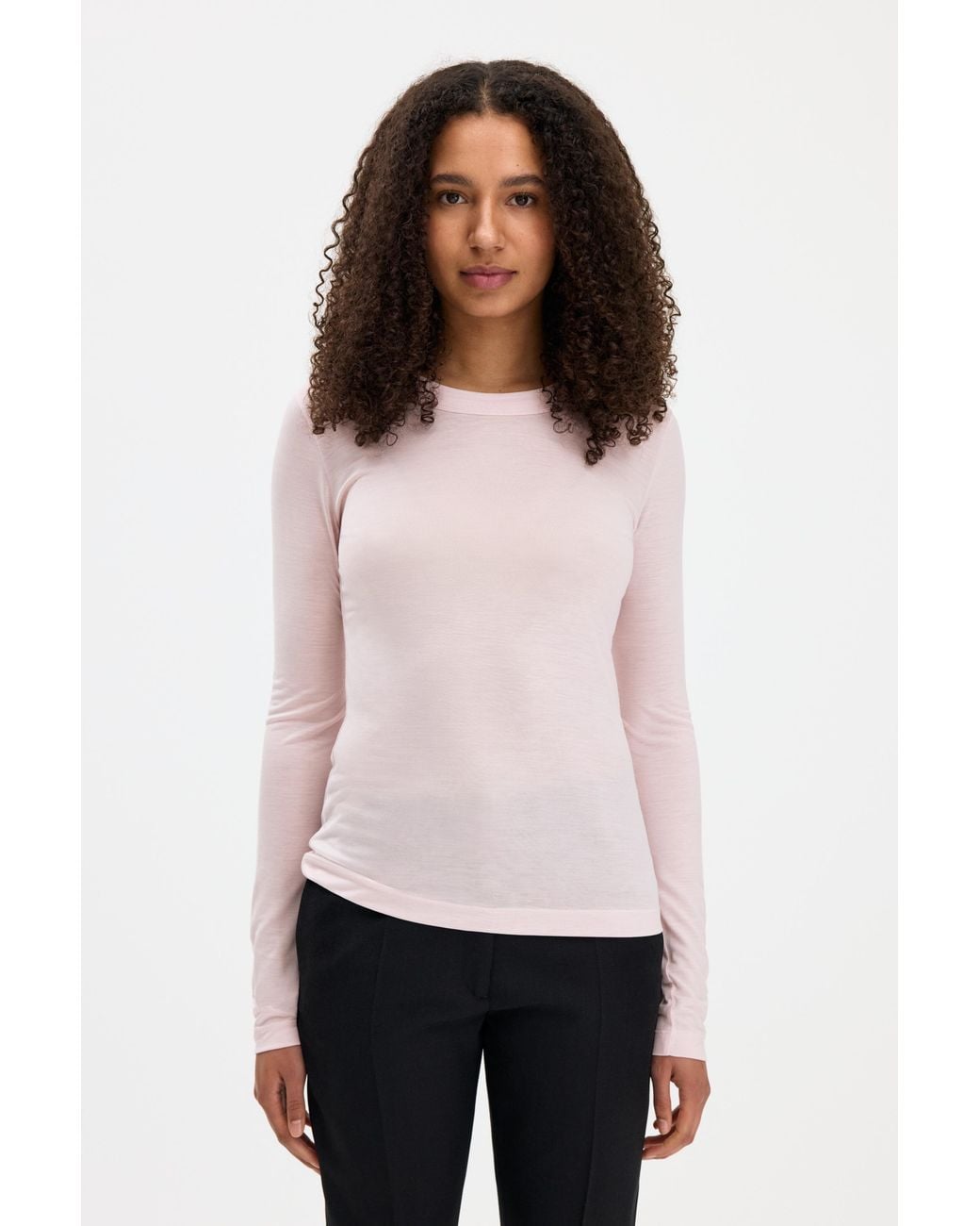 Filippa K White Scooped Longsleeve Top