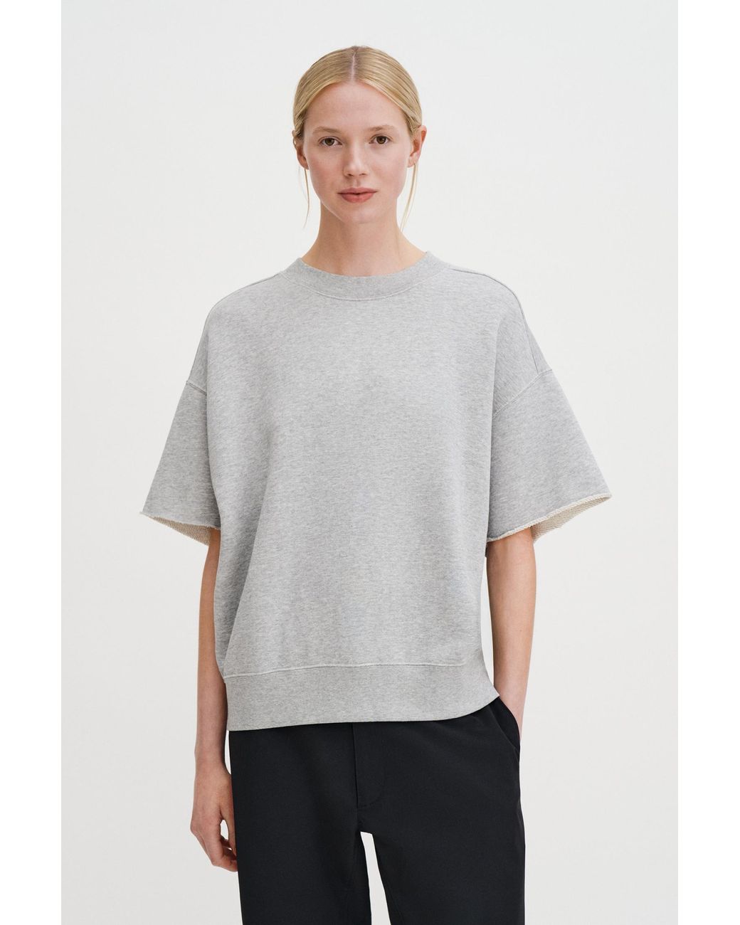 Filippa K Gray Short Sleeve Sweatshirt