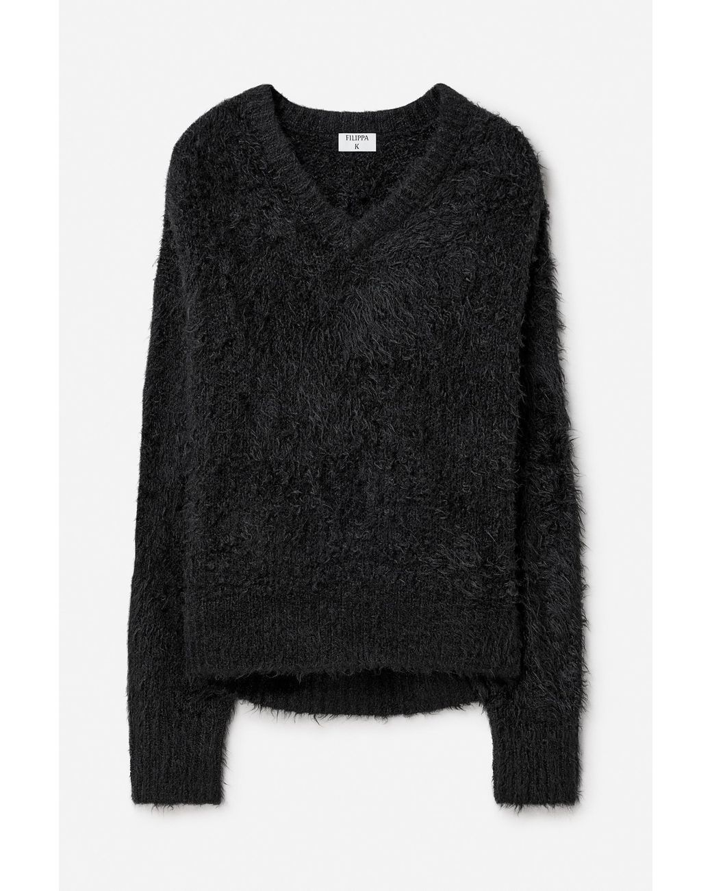 Filippa K Blue Fluffy Silk V-Neck Sweater