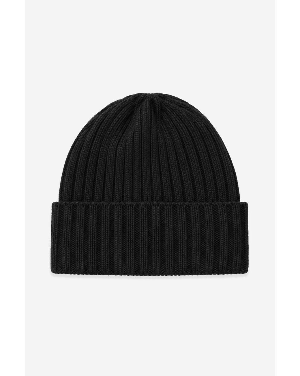 Filippa K Black Wool Cashmere Rib Hat