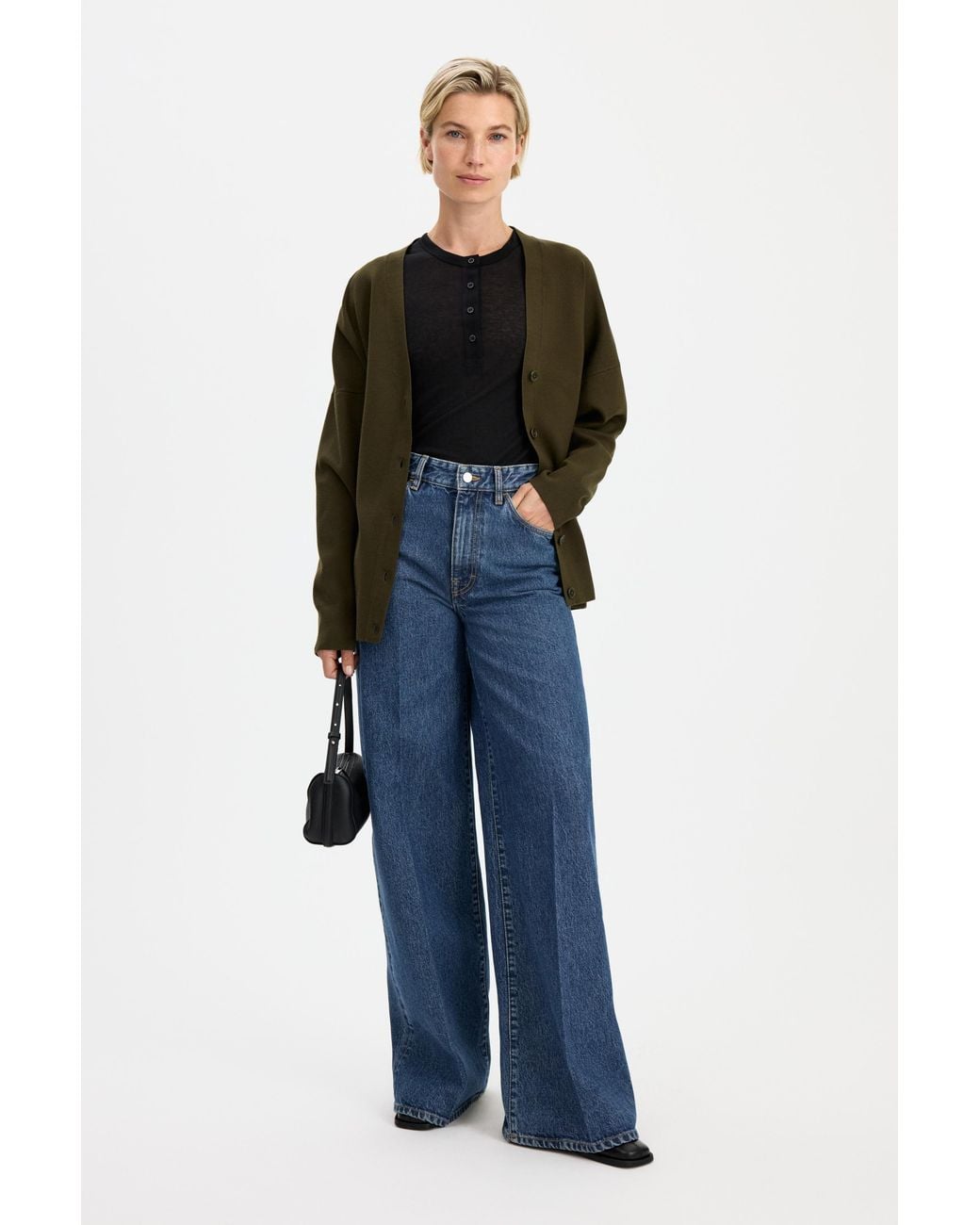 Filippa K Black Lyocell Cashmere Henley