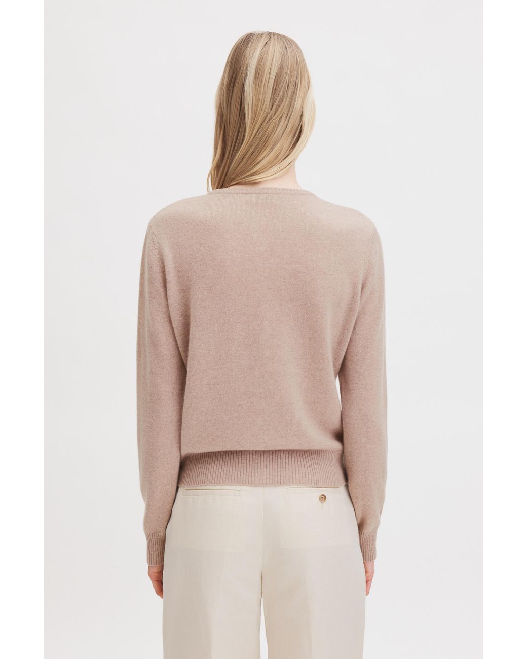 Filippa K Natural Cashmere Crewneck Cardigan