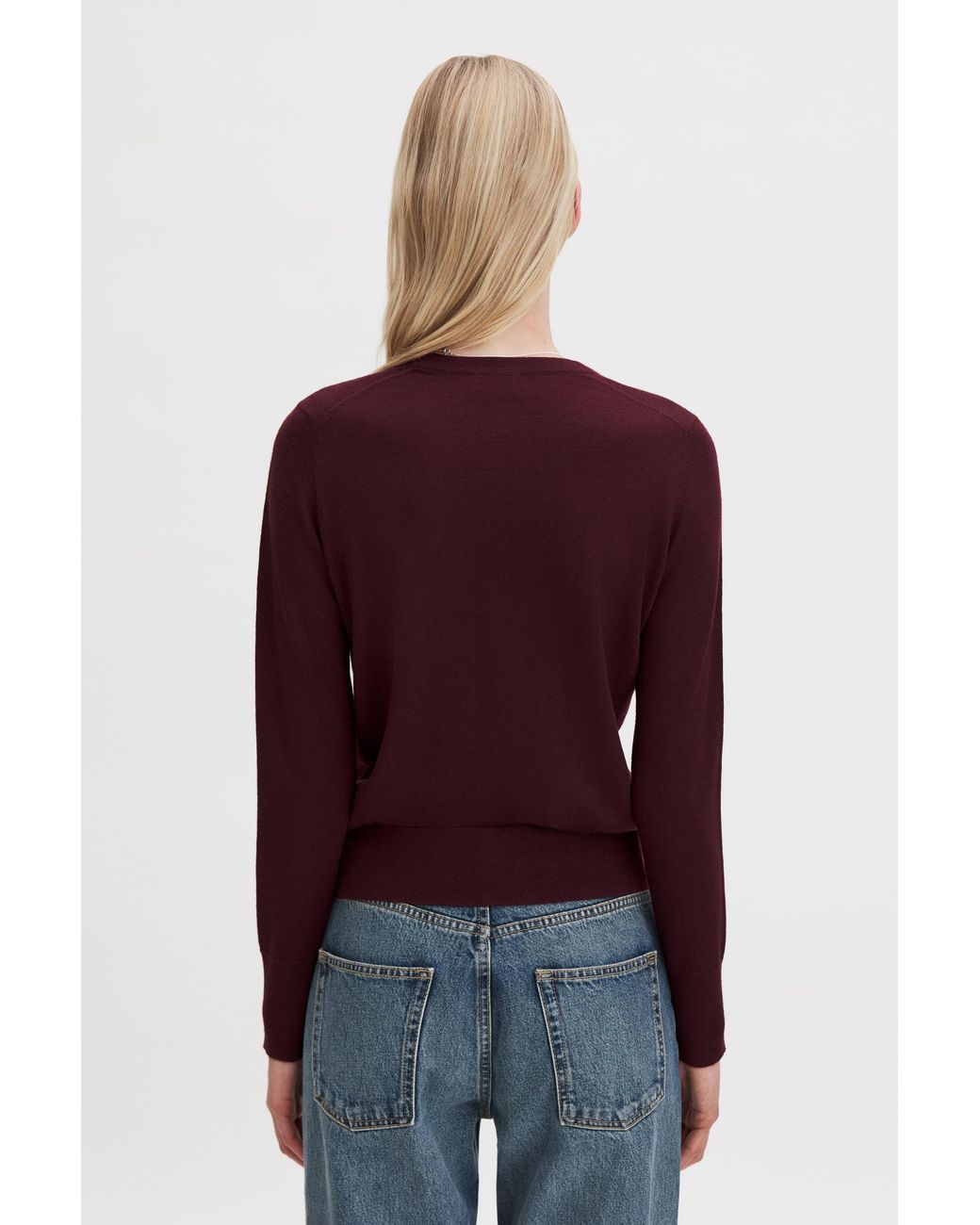 Filippa K Red Merino R-Neck Sweater