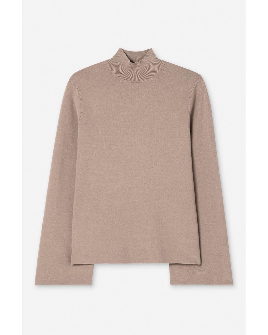 Filippa K Brown Milano Knit Mock Neck Top