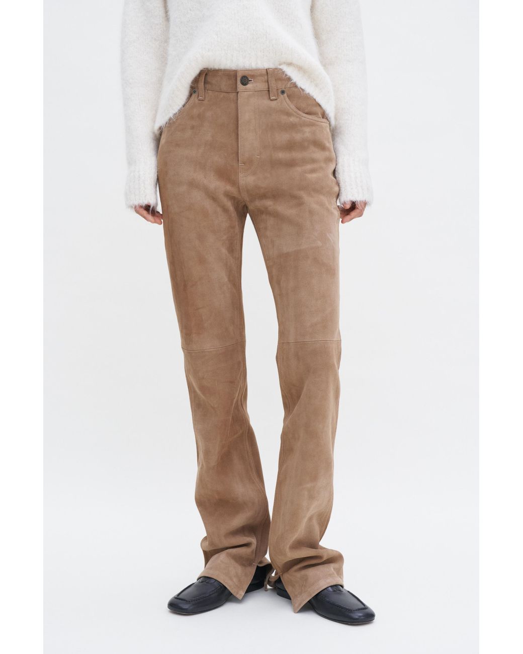 Filippa K White Suede Five Pocket Trousers