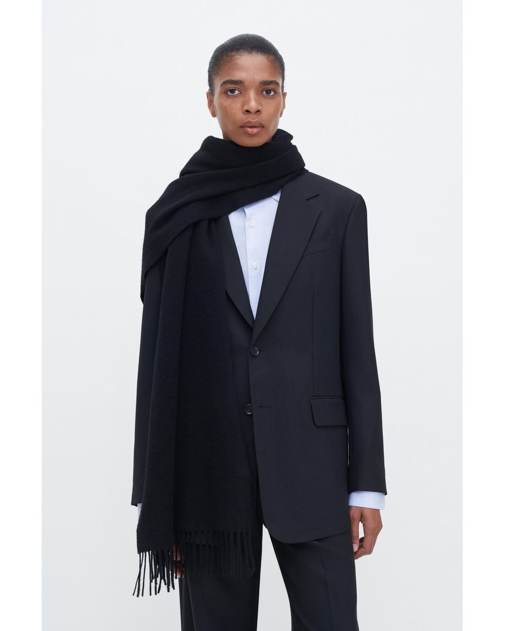 Filippa K Black Cashmere Blend Scarf