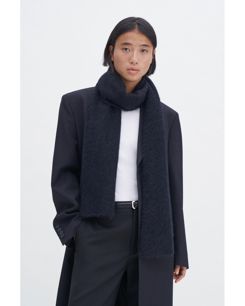Filippa K Blue Fluffy Scarf