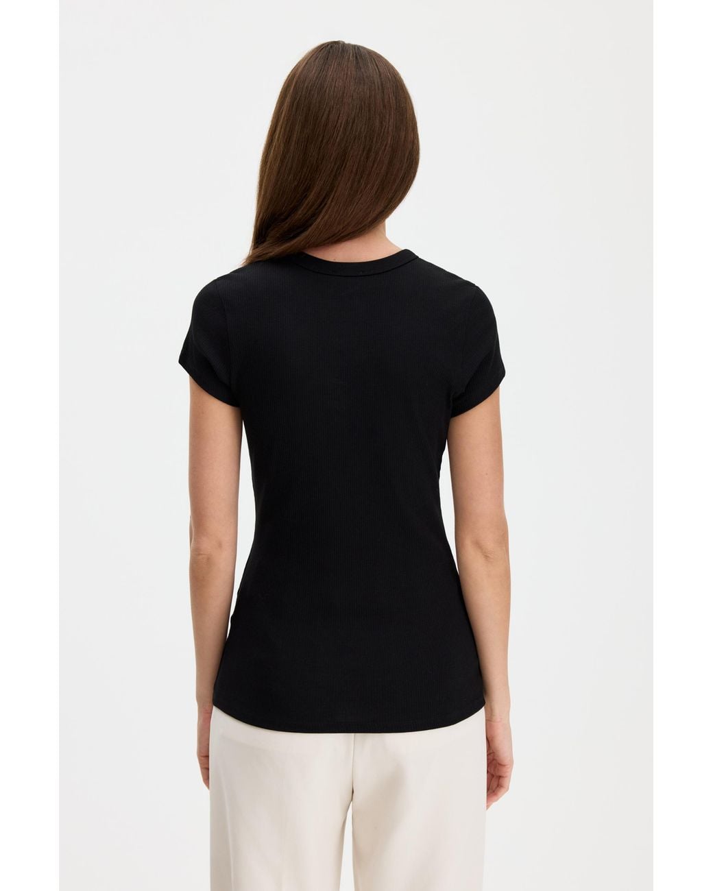 Filippa K Blue Fine Rib Tee