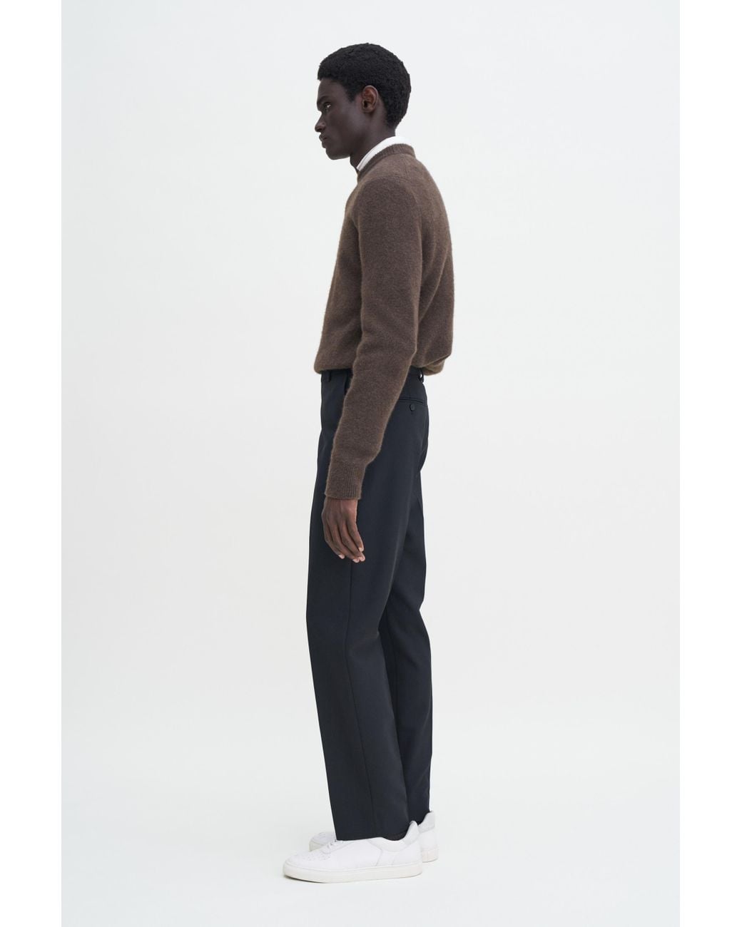 Filippa K Black Tapered Tailored Trousers for men