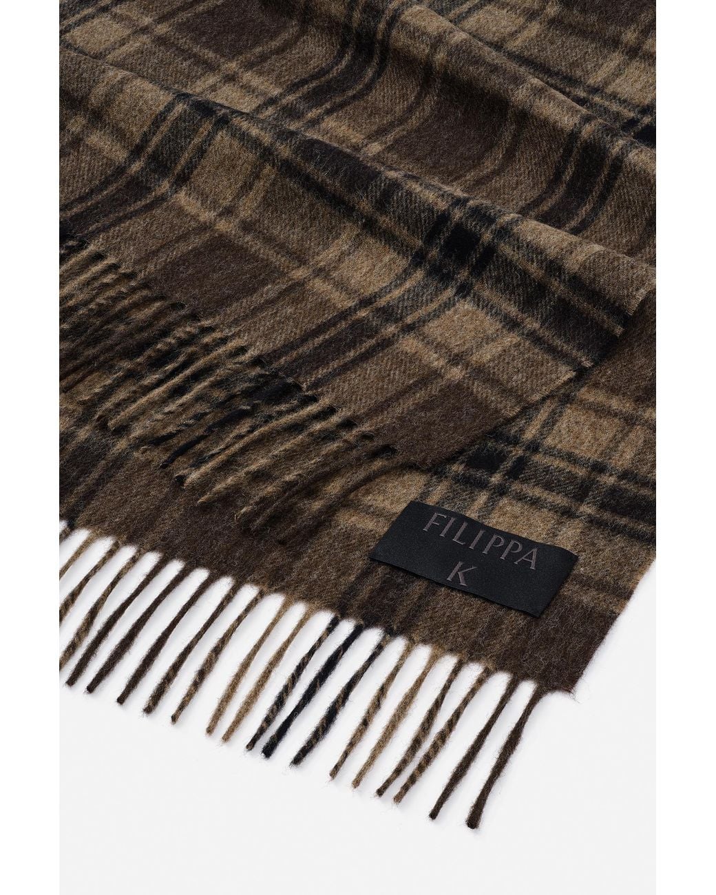 Filippa K Black Merino Check Scarf