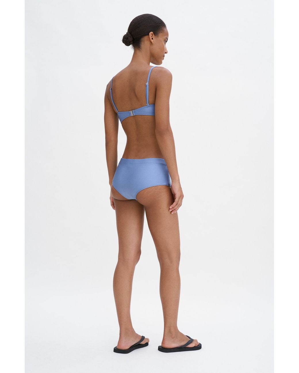 Filippa K Blue Shimmer Bandeau Bikini Top