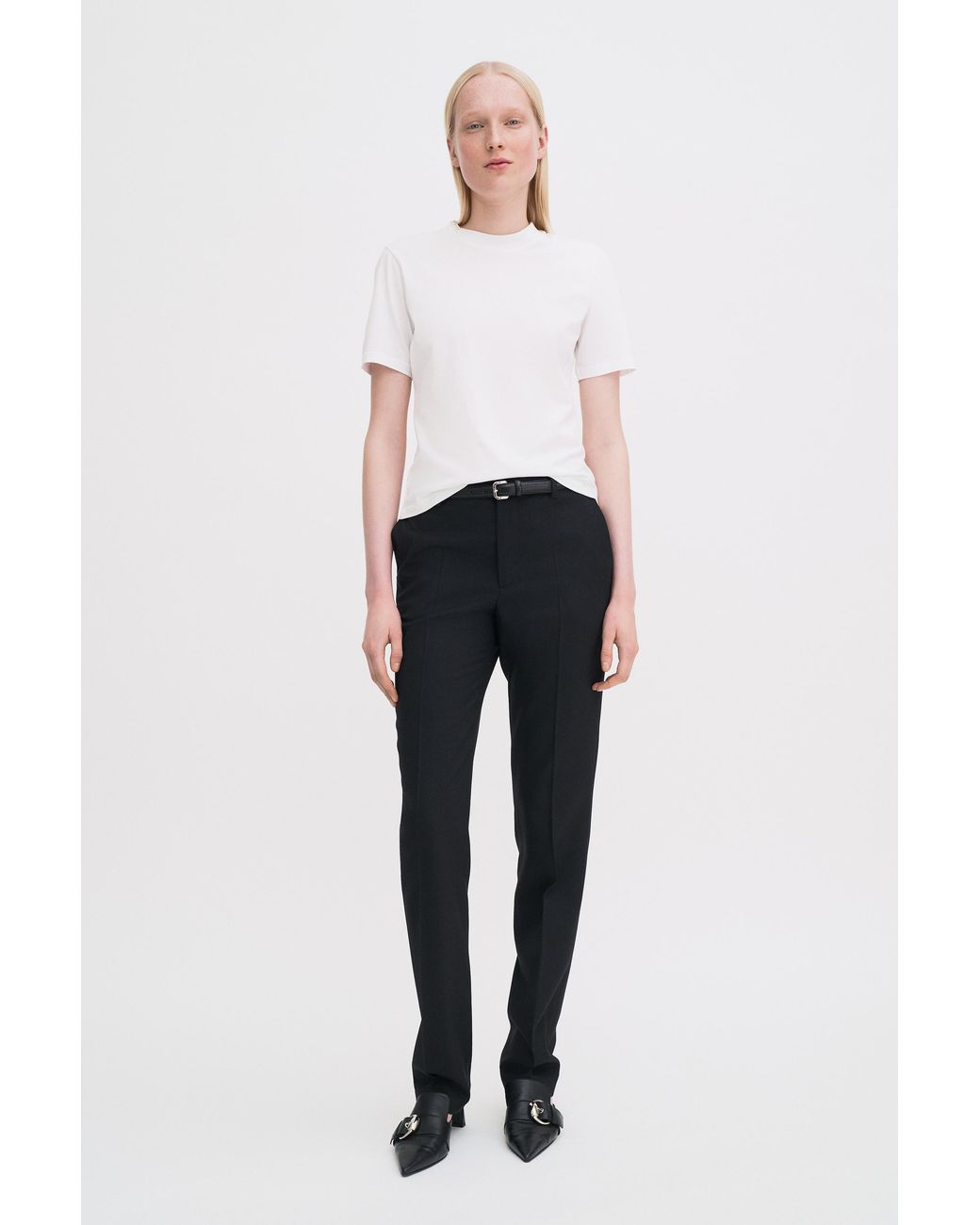 Filippa K White Mock Neck Tee