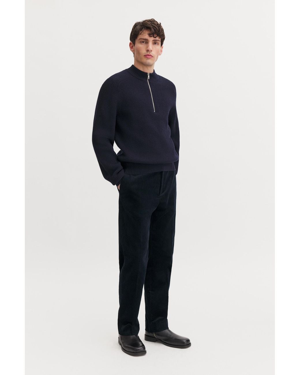 Filippa K Blue Julian Corduroy Chino Trousers for men