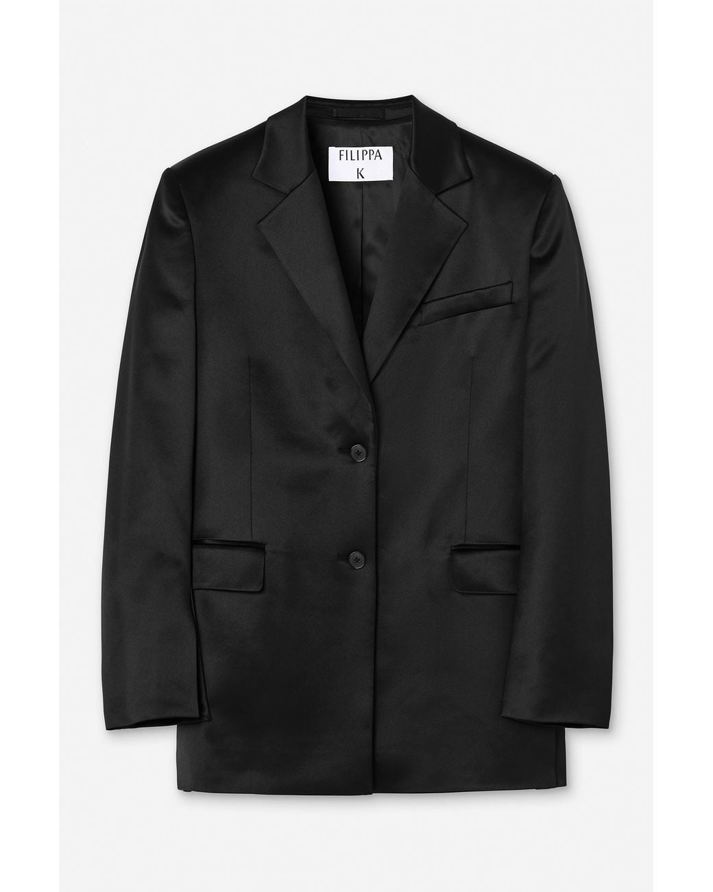 Filippa K Black Slit Satin Blazer