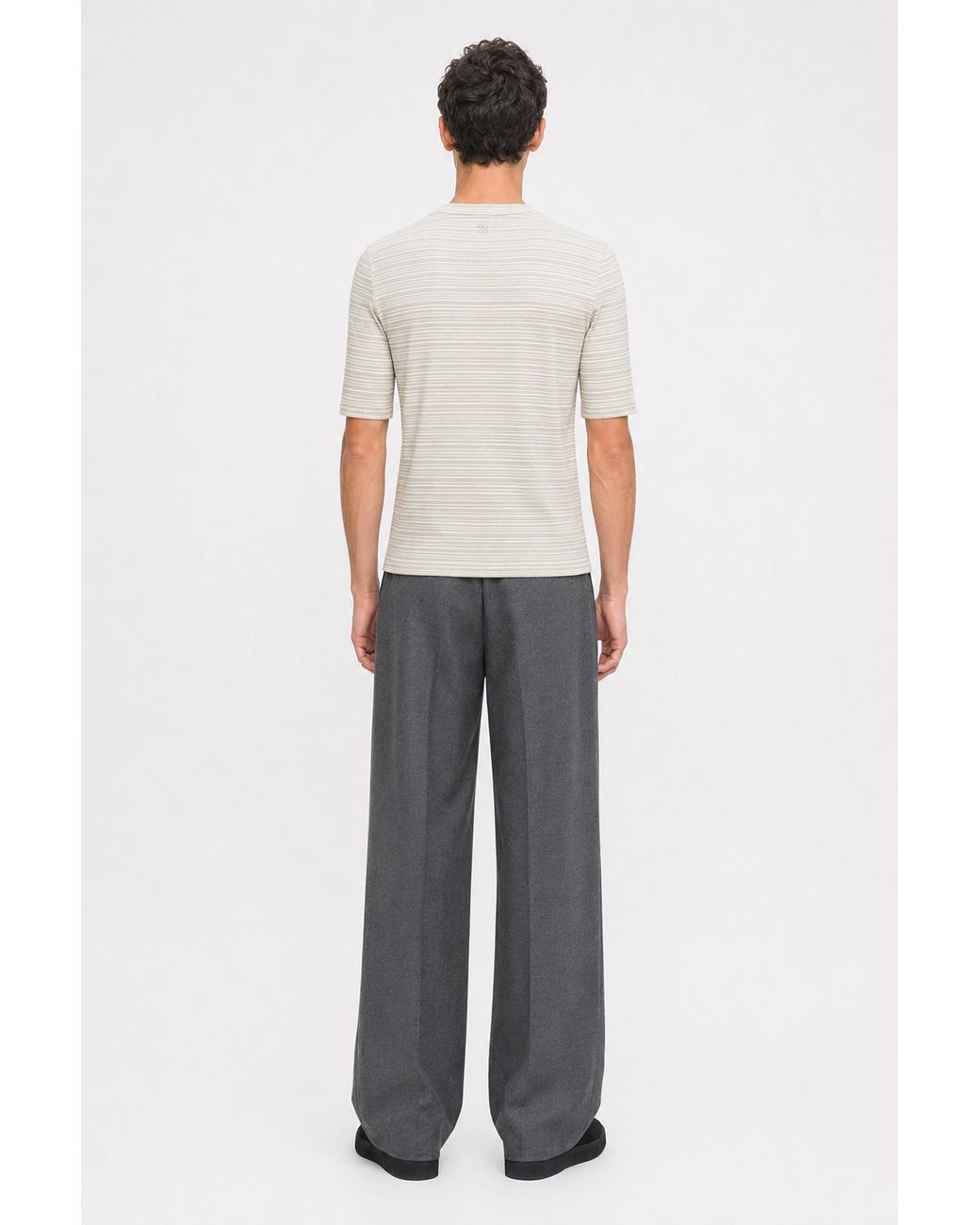 Filippa K White Striped Rib Tee for men
