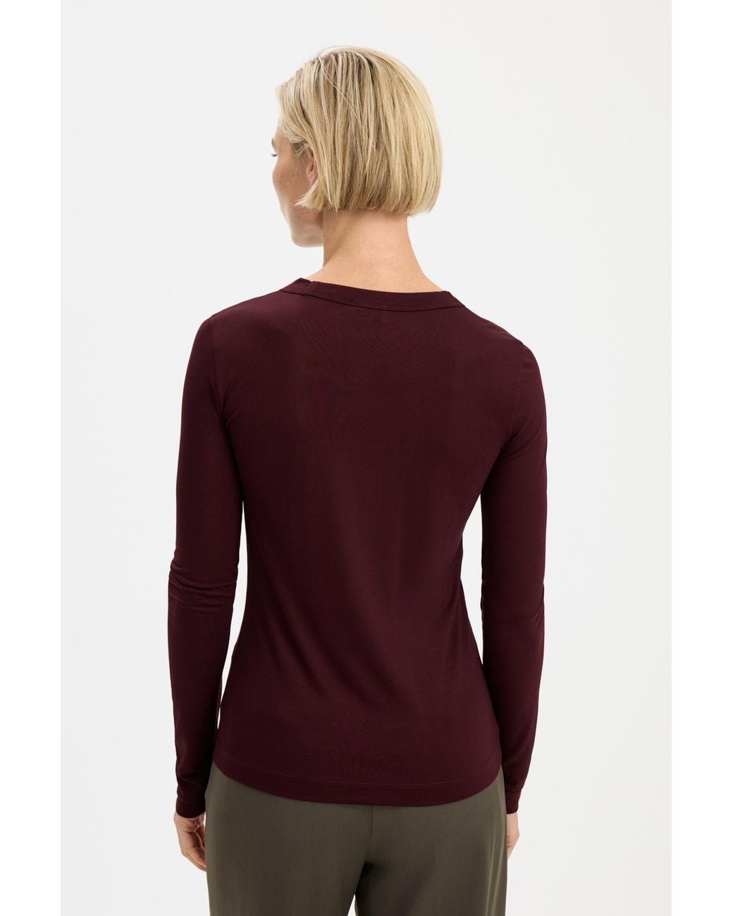 Filippa K Red Scooped Longsleeve Top