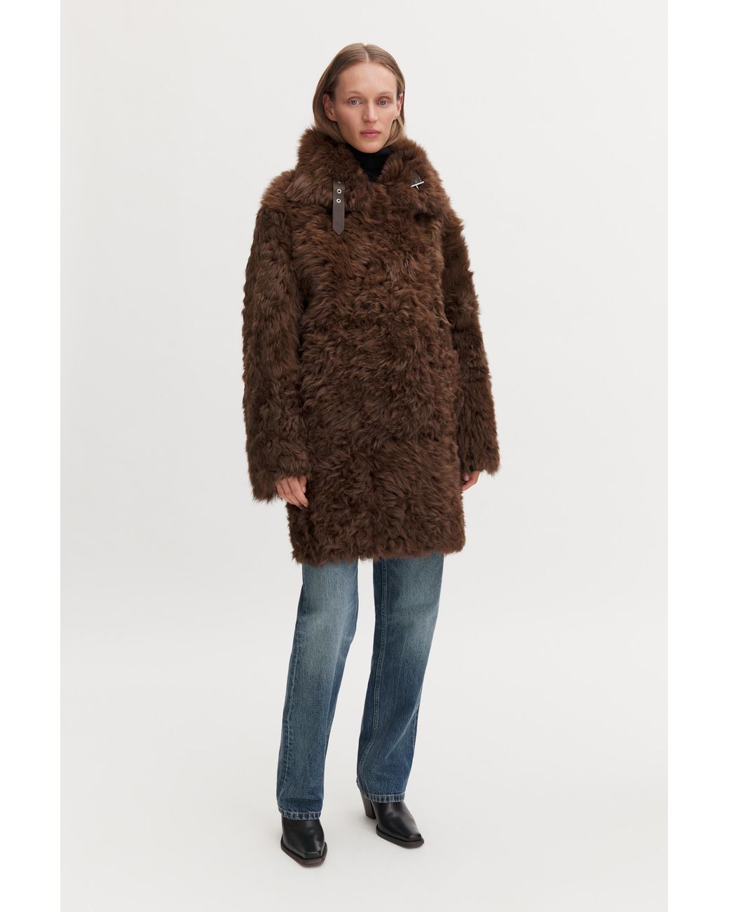 Filippa K Brown Reversible Shearling Coat