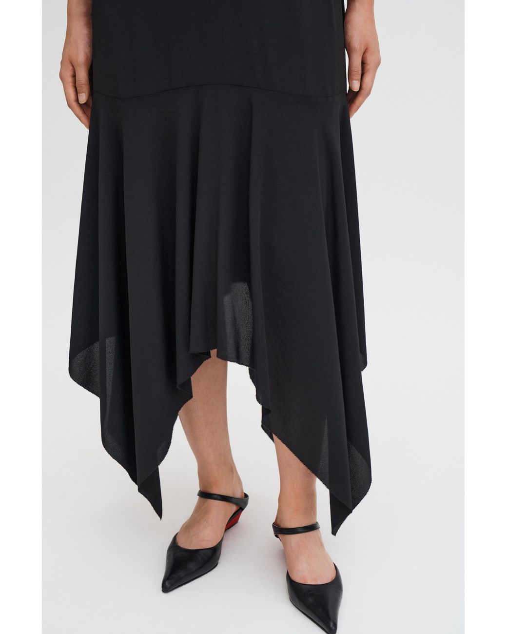Filippa K Black Scarf Hem Dress