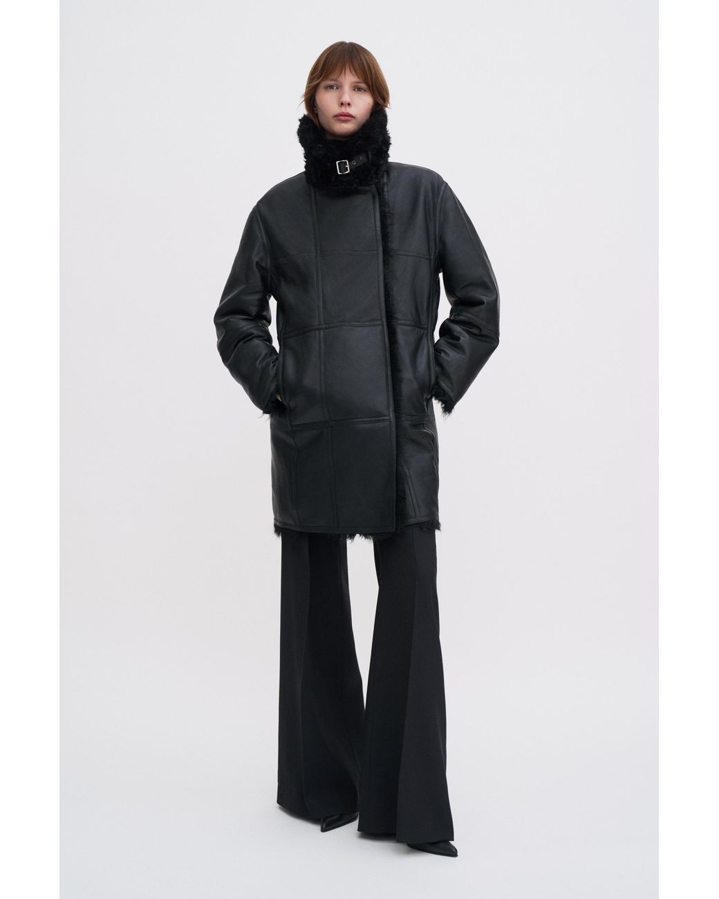Filippa K Black Reversible Shearling Coat