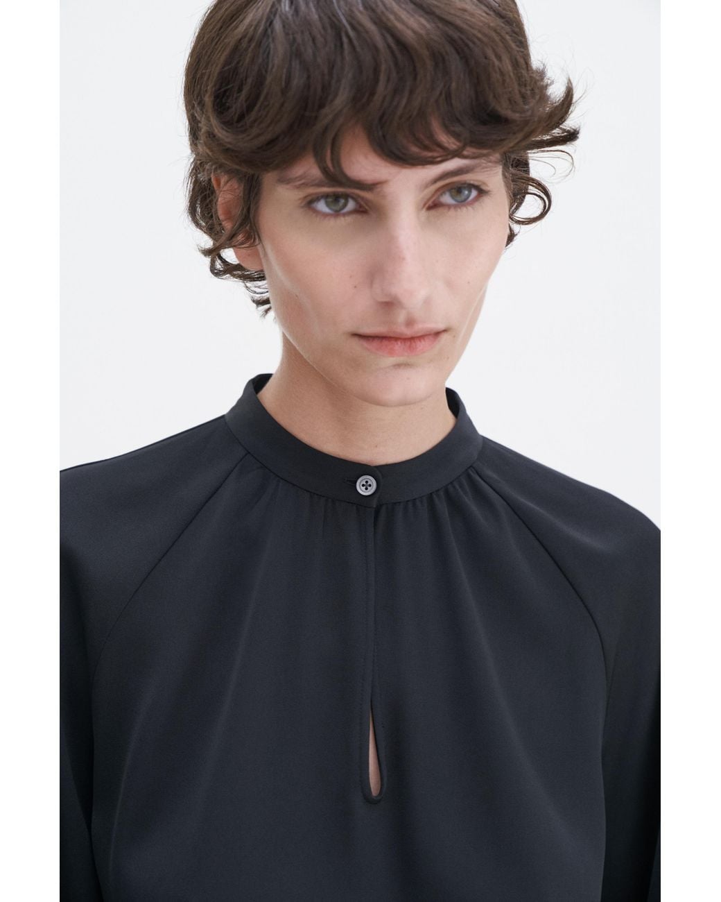 Filippa K Blue Stand Collar Blouse