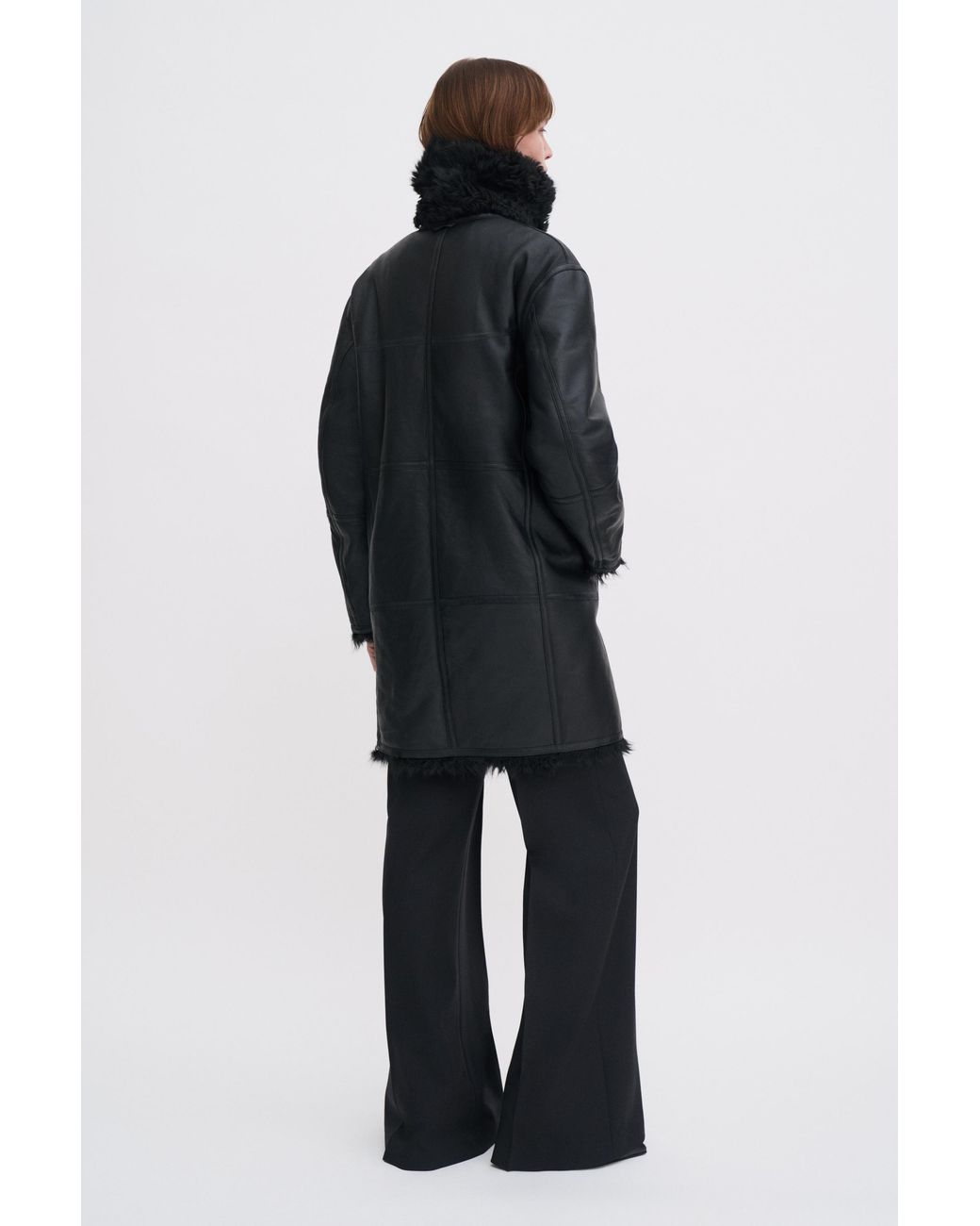 Filippa K Black Reversible Shearling Coat