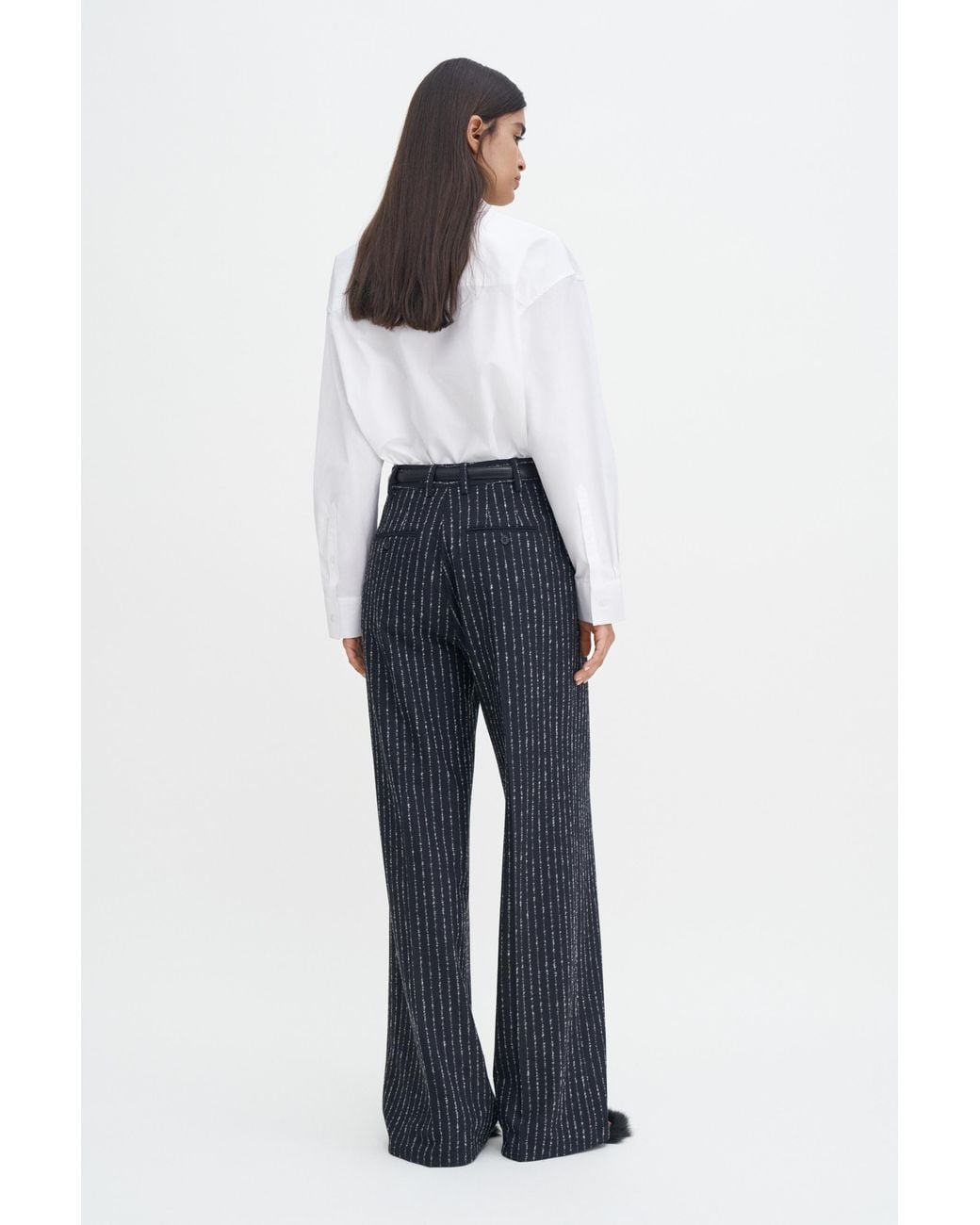Filippa K Blue Darcey Pinstripe Trousers
