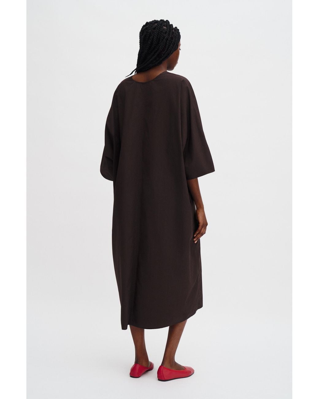 Filippa K Black V-Neck Cotton Kaftan