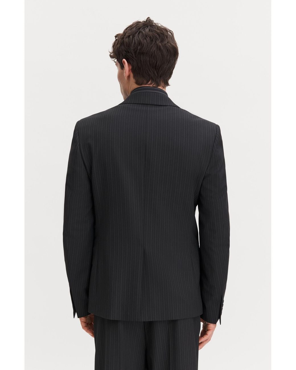 Filippa K Black Slim Pinstripe Blazer for men