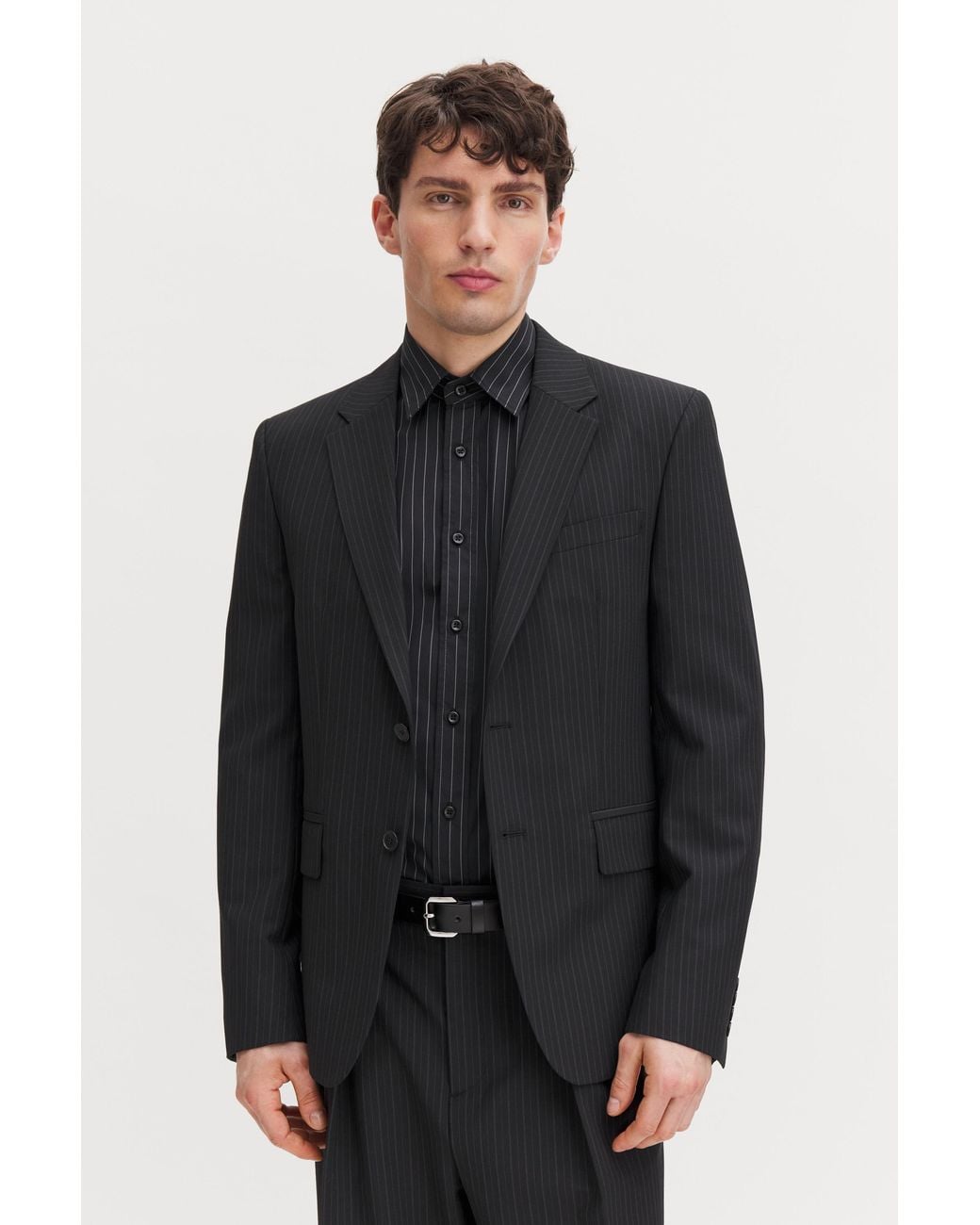 Filippa K Black Slim Pinstripe Blazer for men