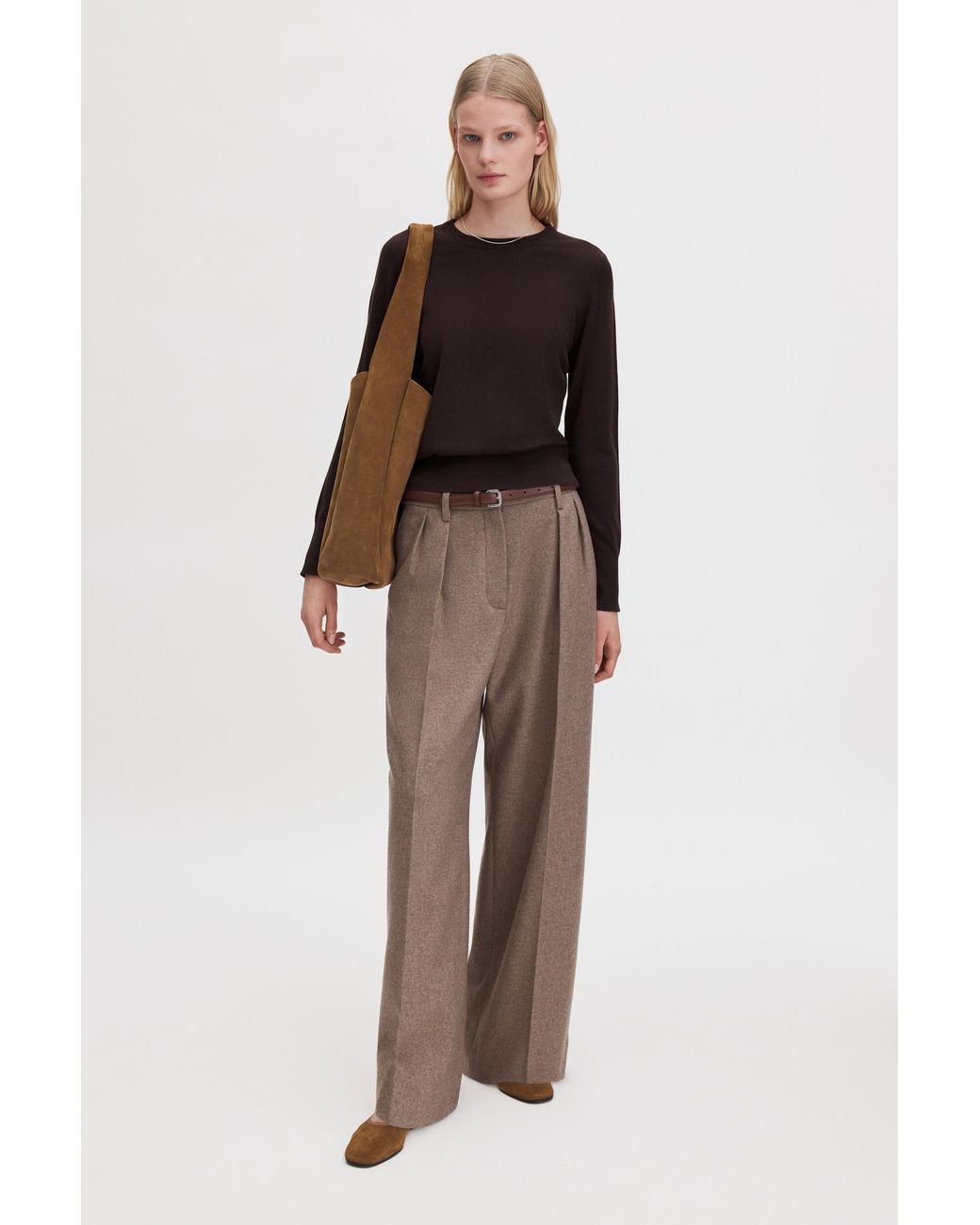 Filippa K Brown Merino R-Neck Sweater