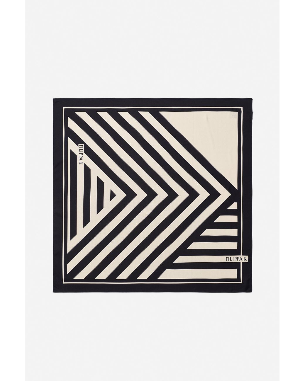Filippa K Black Printed Silk Scarf