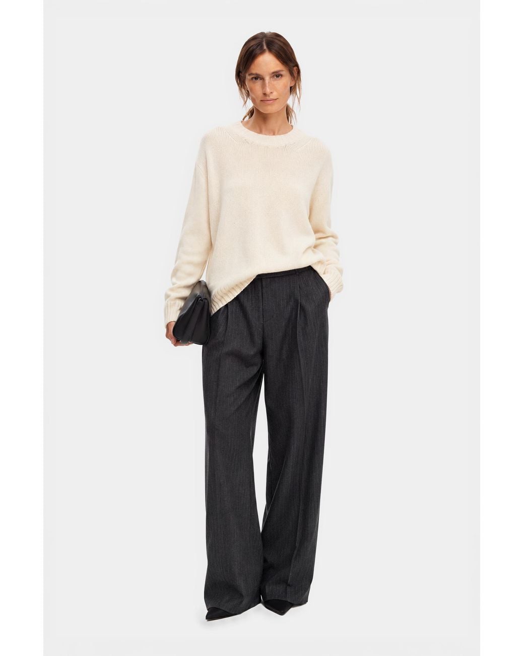 Filippa K White Cashmere Crewneck Sweater