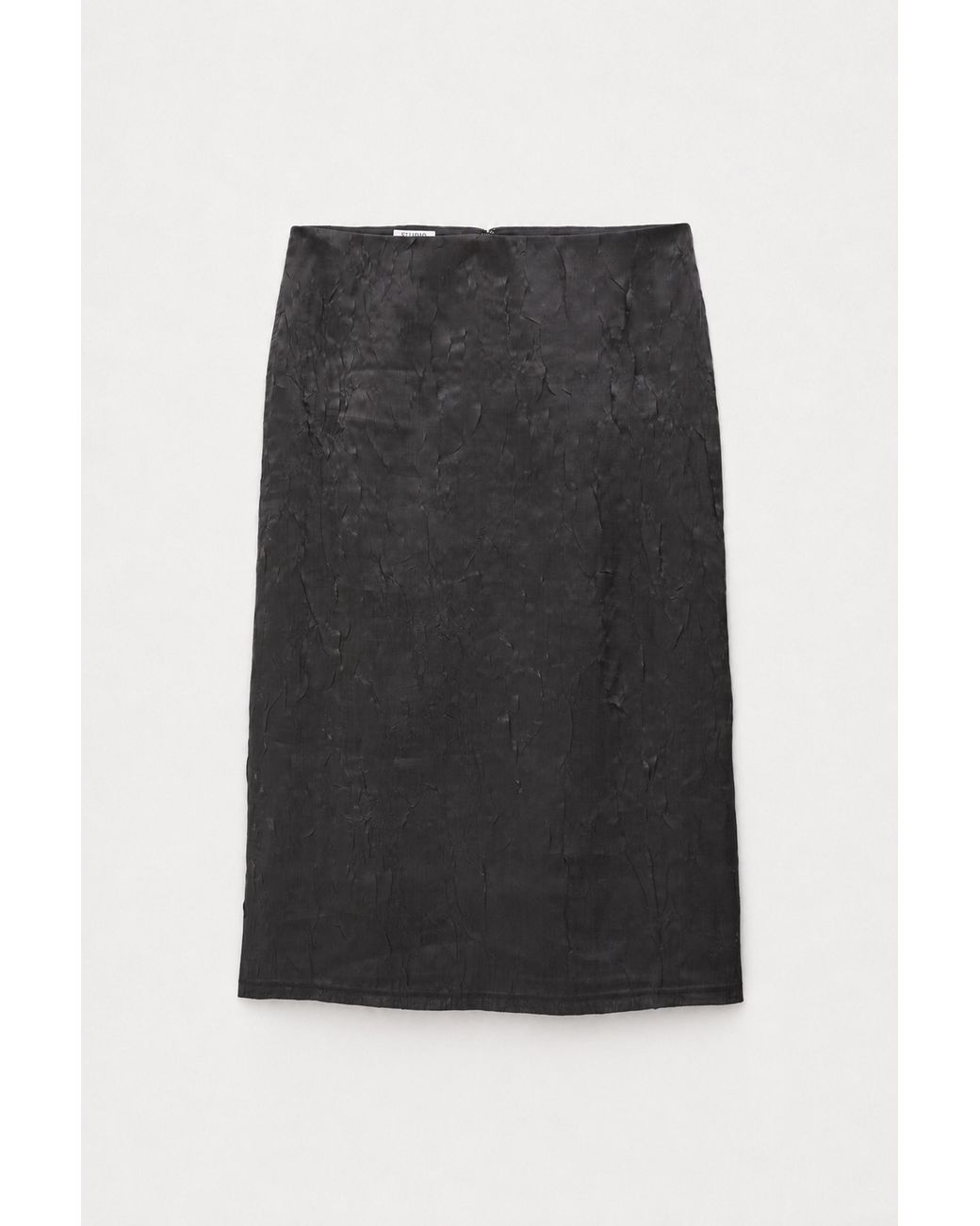 Filippa K Black Crinkled Pencil Skirt