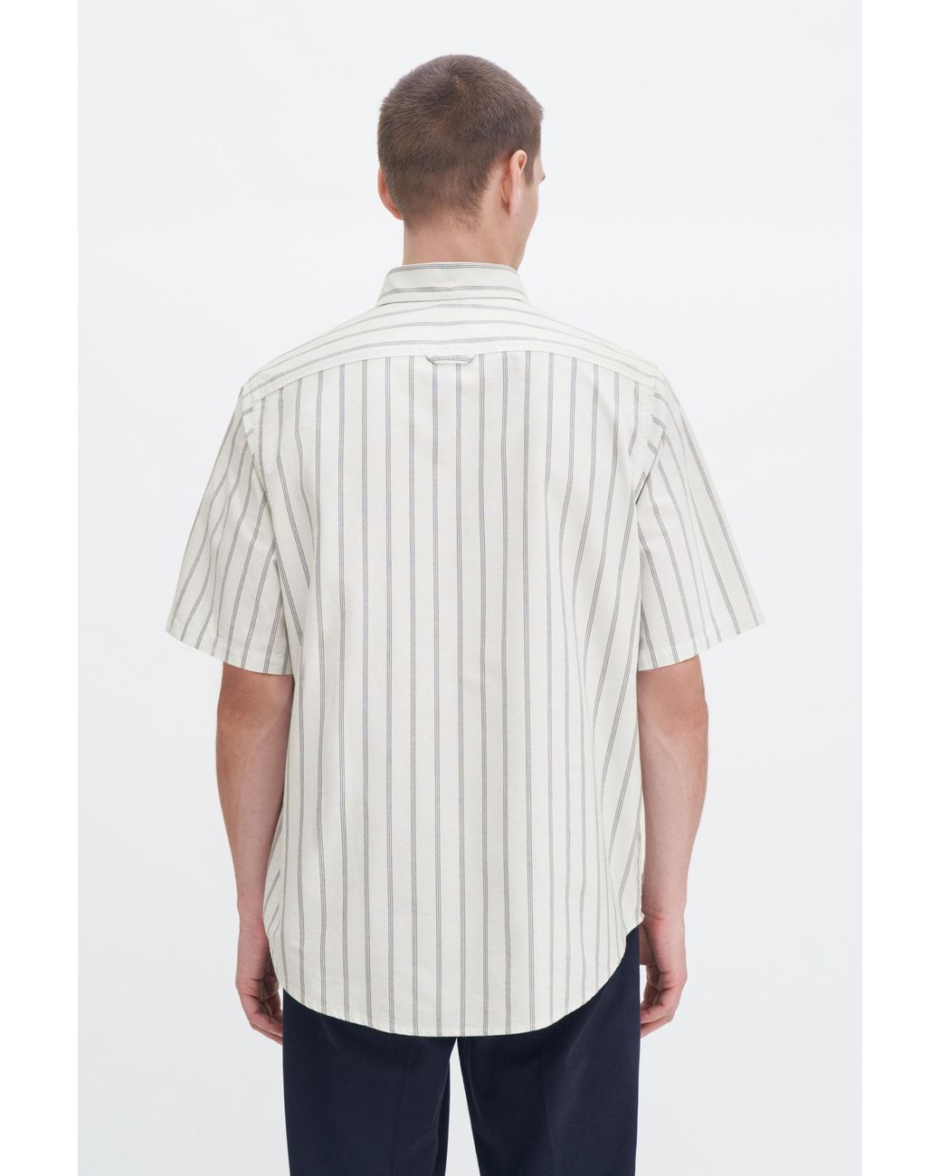 Filippa K Blue Striped Oxford Shirt for men