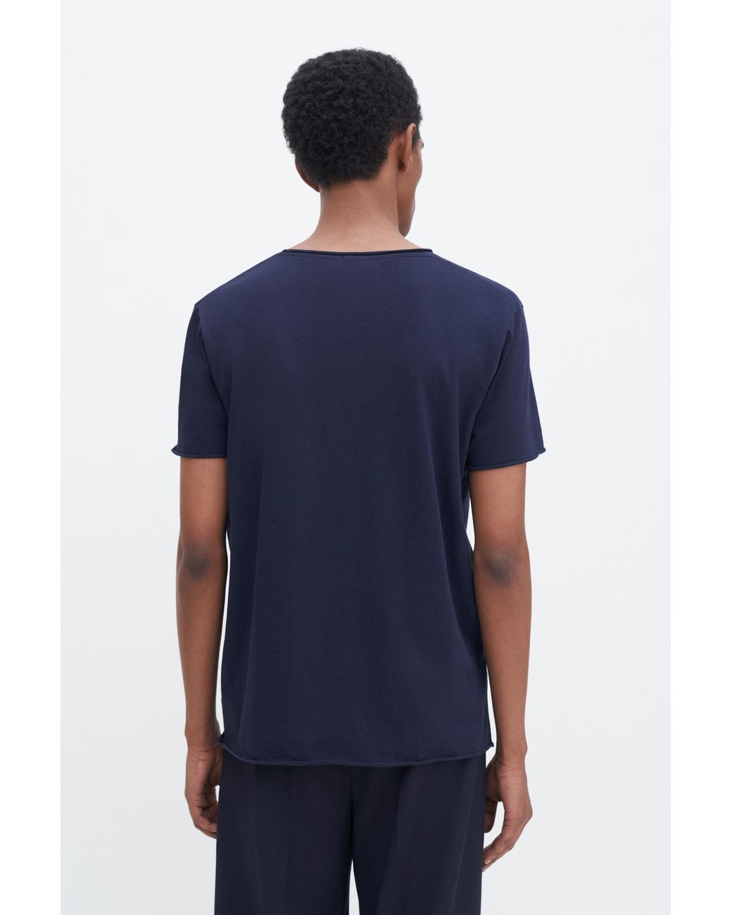 Filippa K Blue Roll Neck Tee for men