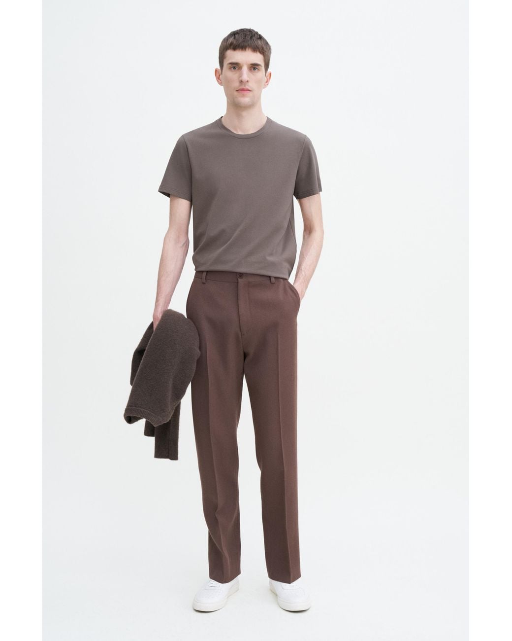 Filippa K Brown Stretch Cotton Tee for men