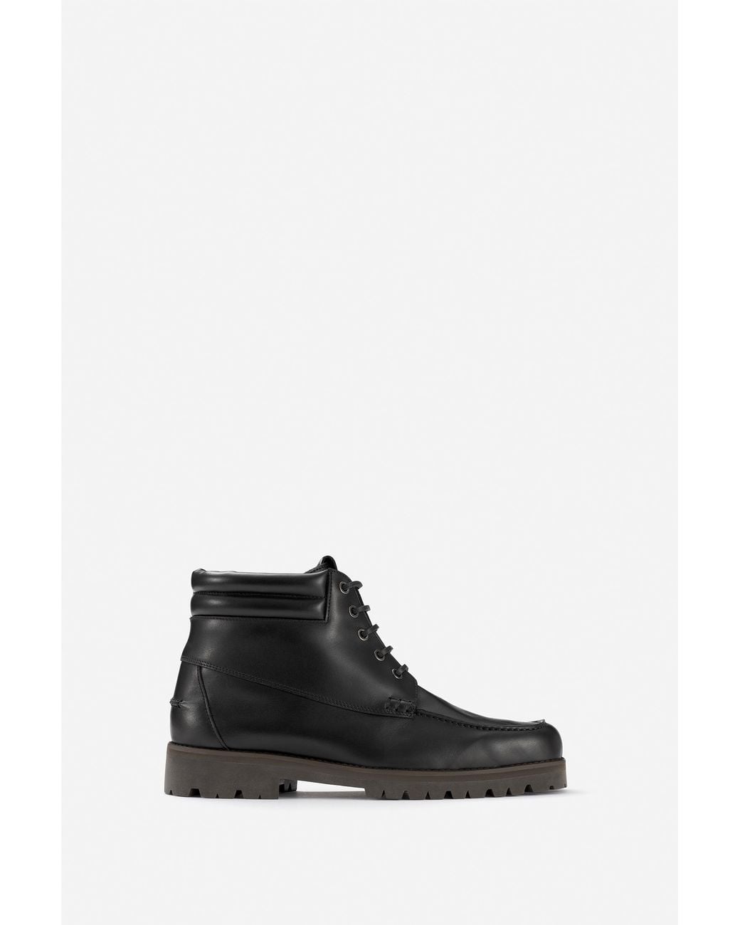 Filippa K Black High Derby Leather Shoes for men