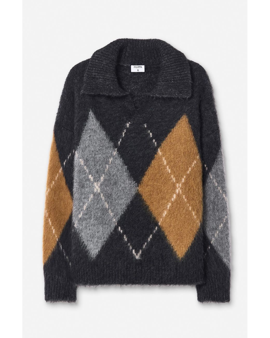 Filippa K Black Alpaca Check Sweater