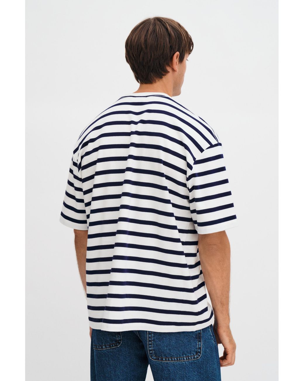 Filippa K Blue Striped Crewneck Tee for men
