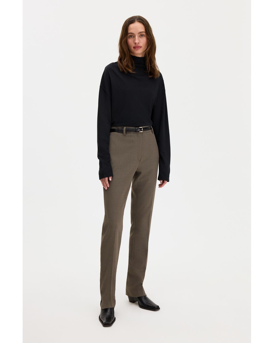 Filippa K Black Twisted Neck Top