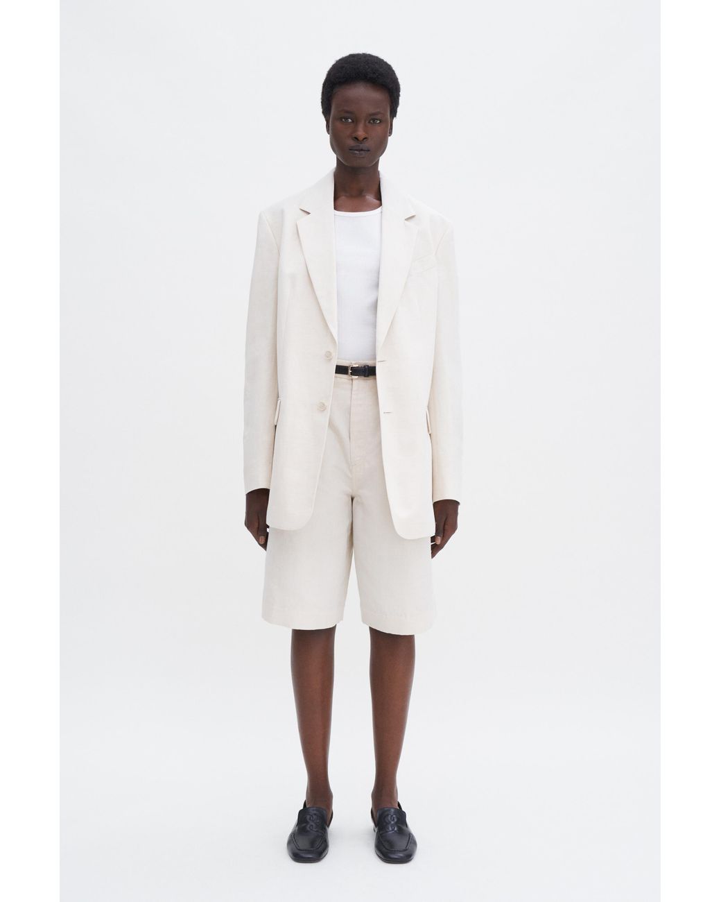 Filippa K White Davina Oversized Cotton Linen
