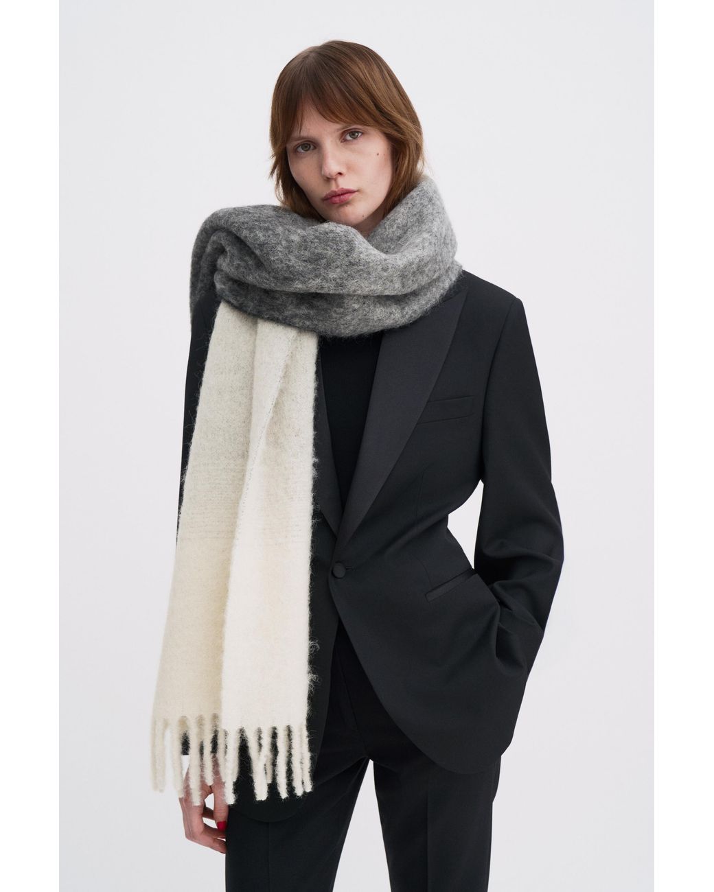 Filippa K Gray Degradé Alpaca Mohair Scarf