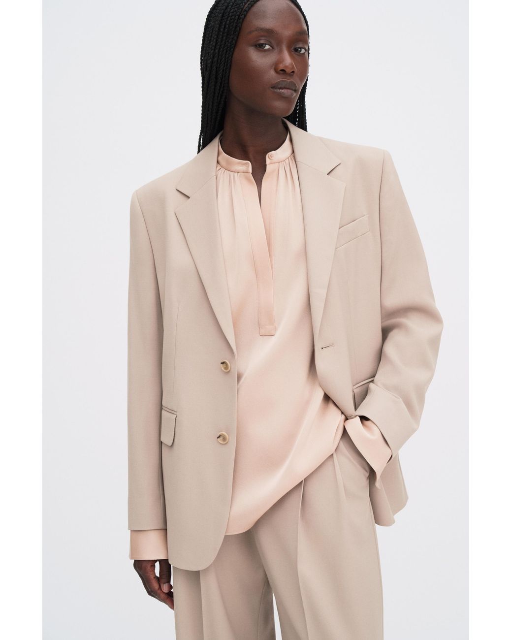 Filippa K Natural Gathered Raglan Blouse