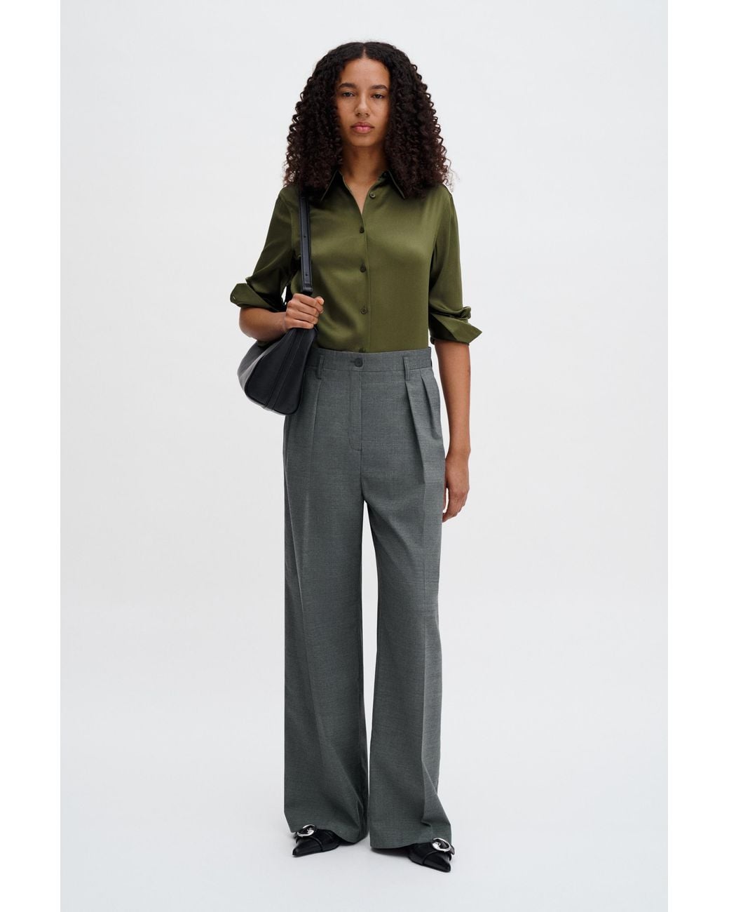 Filippa K Green Silk Shirt
