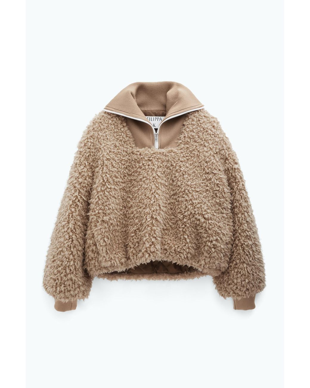 Faux fur half zip online