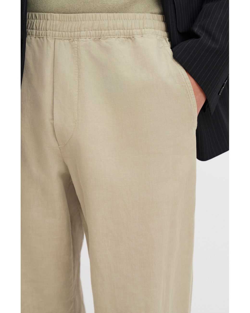 Filippa K Black Theo Linen Trousers for men