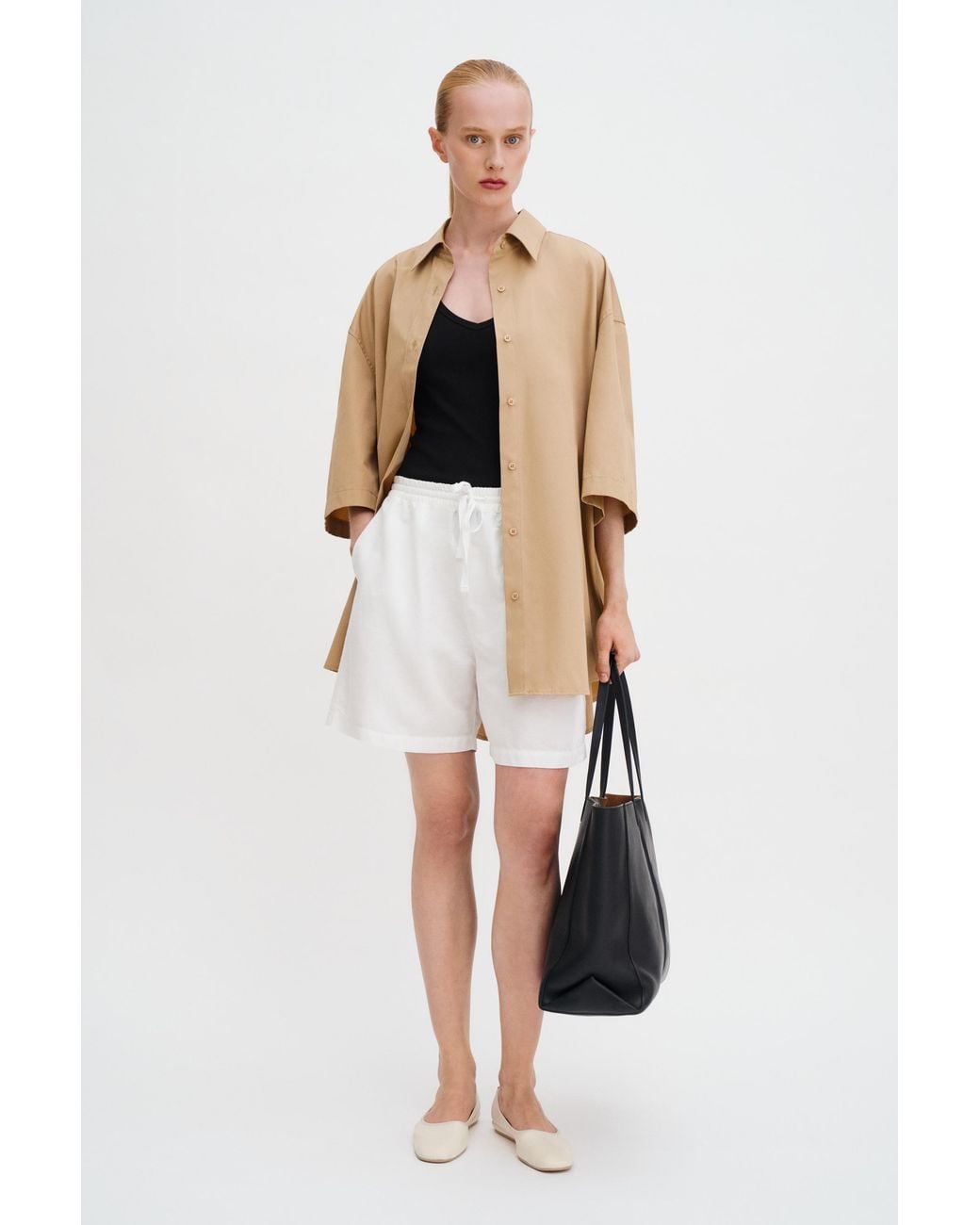 Filippa K White Jessa Linen Shorts