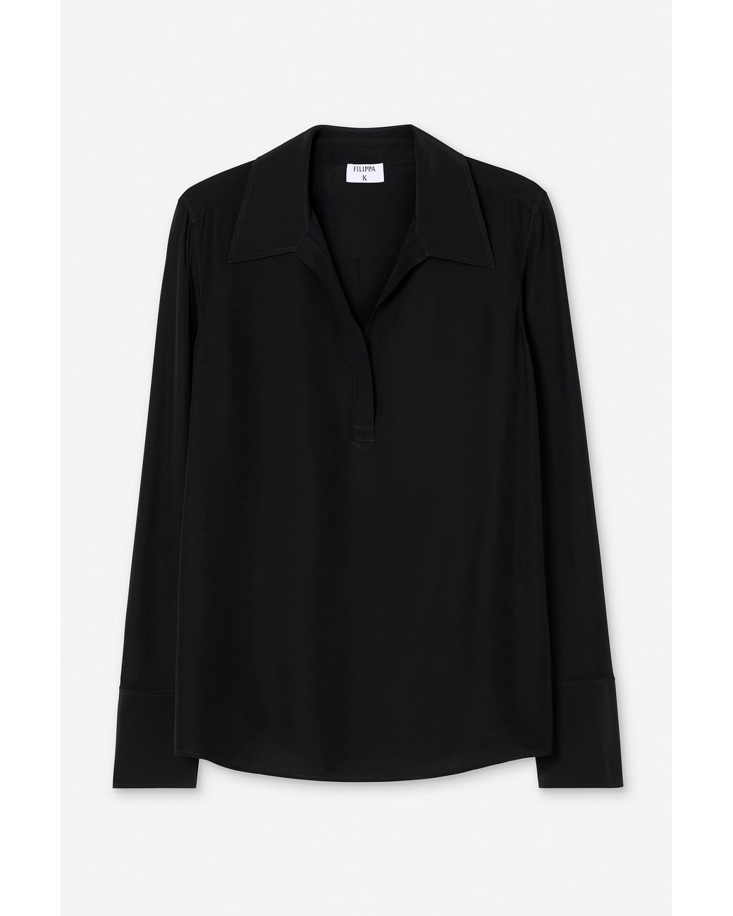 Filippa K Black Half Placket Blouse
