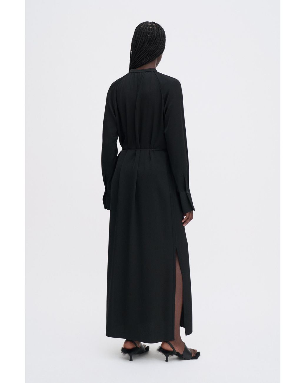 Filippa K Black Gathered Raglan Dress